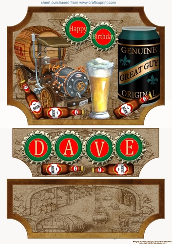 Dave beer themed easel topper and stopper(no base)