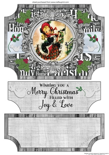 Vintage Christmas plaque easel topper and stopper(no base) 3