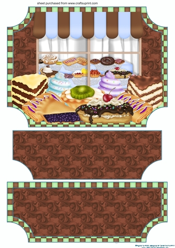 Blue and green bakery easel topper and stopper(no base)