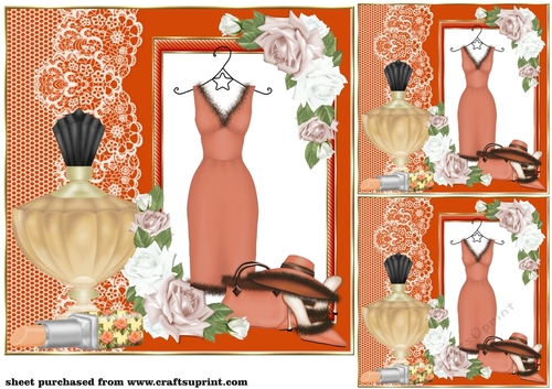 3 terracotta ladies accessories card front/toppers