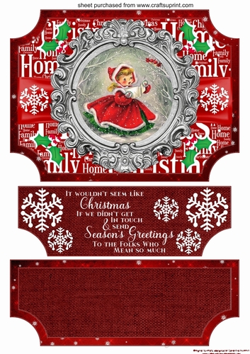 Red Christmas vintage plaque easel topper and stopper (no base) 3