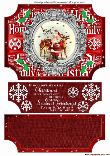 Red Christmas vintage plaque easel topper and stopper (no base) 5