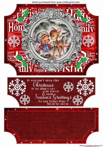 Red Christmas vintage plaque easel topper and stopper (no base) 7