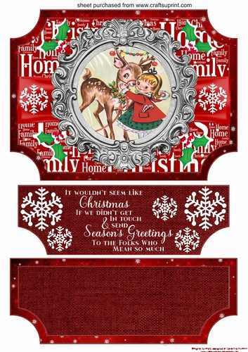 Red Christmas vintage plaque easel topper and stopper (no base) 8