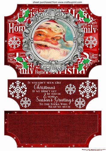 Red Christmas vintage plaque easel topper and stopper (no base) 9