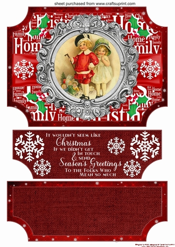 Red Christmas vintage plaque easel topper and stopper (no base) 10