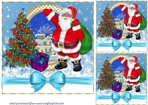 3 Santa Claus is coming to town card front/toppers 2