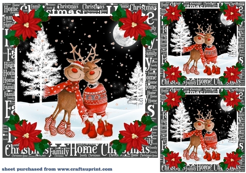 3 Christmas buddies card front/toppers 1