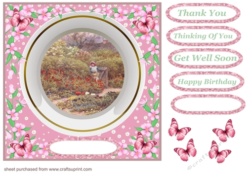Pink decor plate card front 1