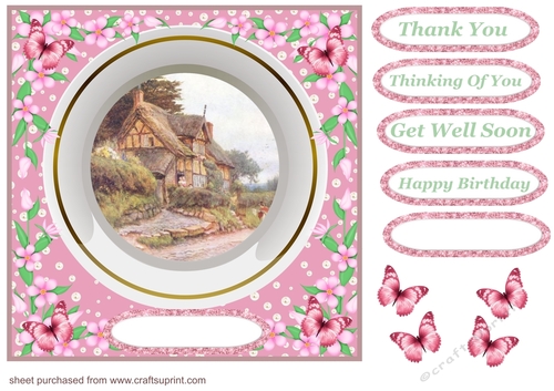 Pink decor plate card front 2