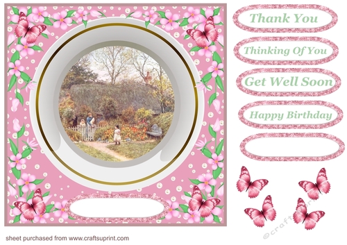 Pink decor plate card front 3