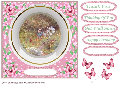 Pink decor plate card front 4