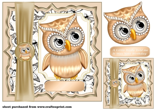 Gold little birdy card front