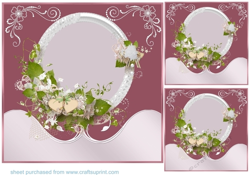 3 Floral centre card front/toppers(blank centre)