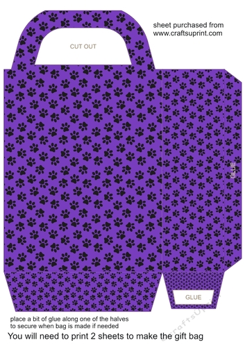 Halloween multi paw prints gift bag