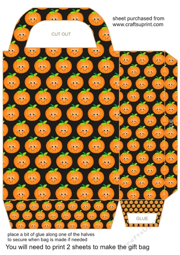 Halloween pumpkins prints gift bag