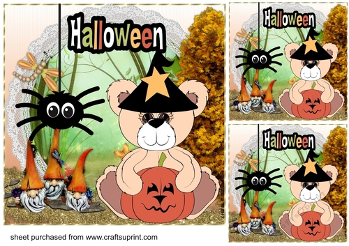 3 Halloween bear card front/toppers 3