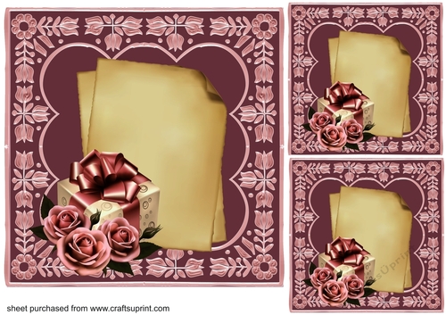 3 Rose note card front/toppers 2
