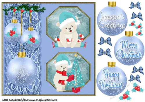 Christmas polar bear card front 2