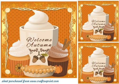 3 Welcome Autumn treats card fronts/toppers