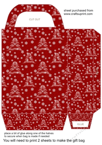 Red Christmas tree gift bag