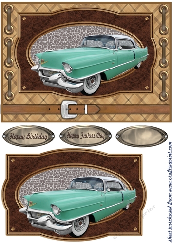 Vintage car with belt card front 5
