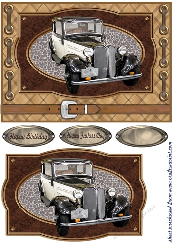 Vintage car with belt card front 8