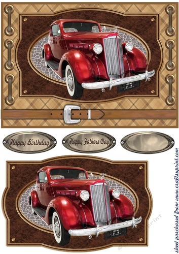 Vintage car with belt card front 9