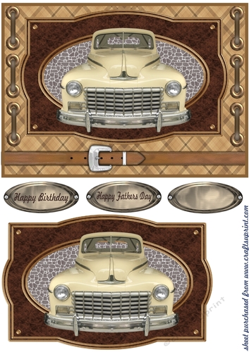 Vintage car with belt card front 10