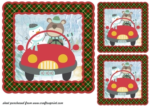 3 Driving home for Christmas card front/toppers 4