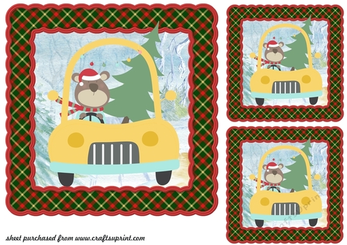 3 Driving home for Christmas card front/toppers 5