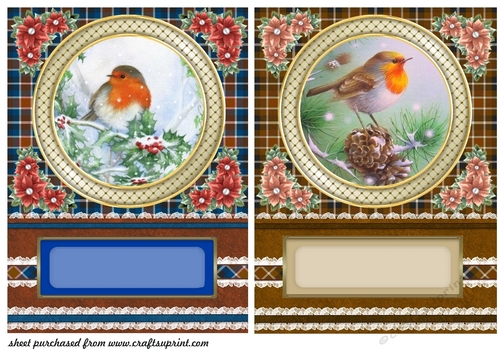 2 Check Christmas robin card fronts 1