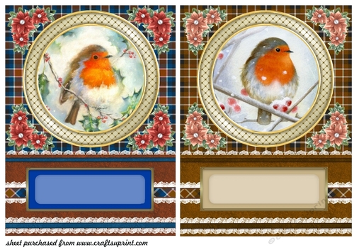 2 Check Christmas robin card fronts 2