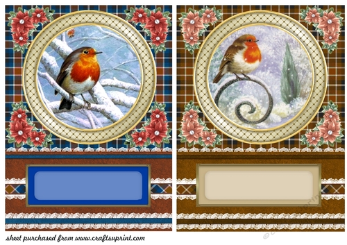 2 Check Christmas robin card fronts 4