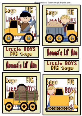 4 Little Boy Big Toy Toppers