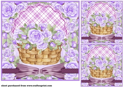 3 Lilac rose card fronts
