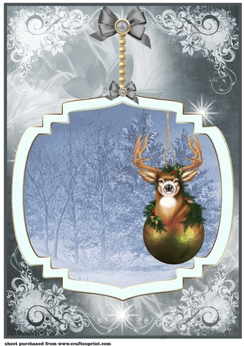 Large Christmas stag bauble topper with no verse 6