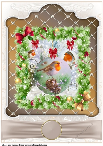 Large Christmas robin baubles topper 2