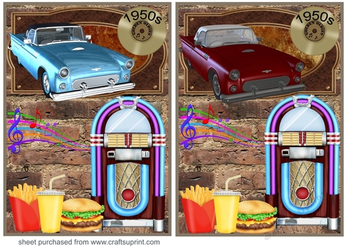 2 1950s themed card fronts 1