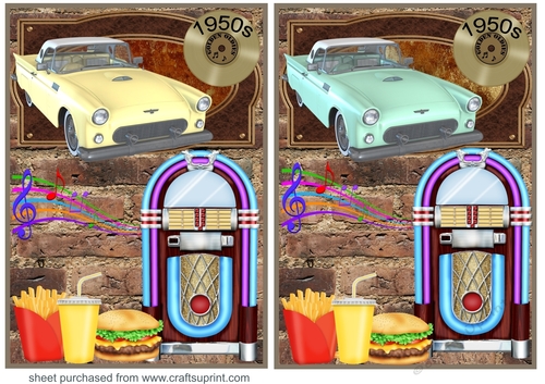 2 1950s themed card fronts 2