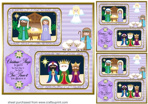 3 Christmas blessings card front/toppers 3