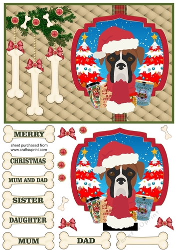 Boxer Christmas card front