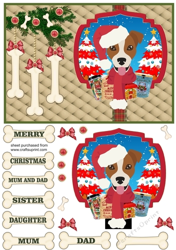 Jack Russel Christmas card front