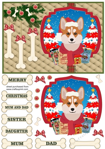Welsh Corgi Christmas card front