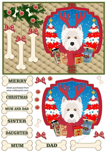 Westie Christmas card front