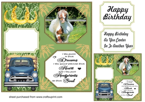 Green horse card front 3