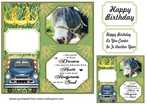 Green horse card front 4