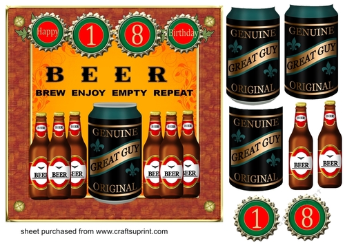 18th Birthday beers card front