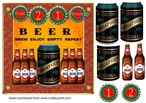 21st Birthday beers card front