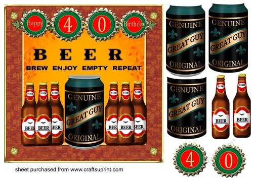 40th Birthday beers card front